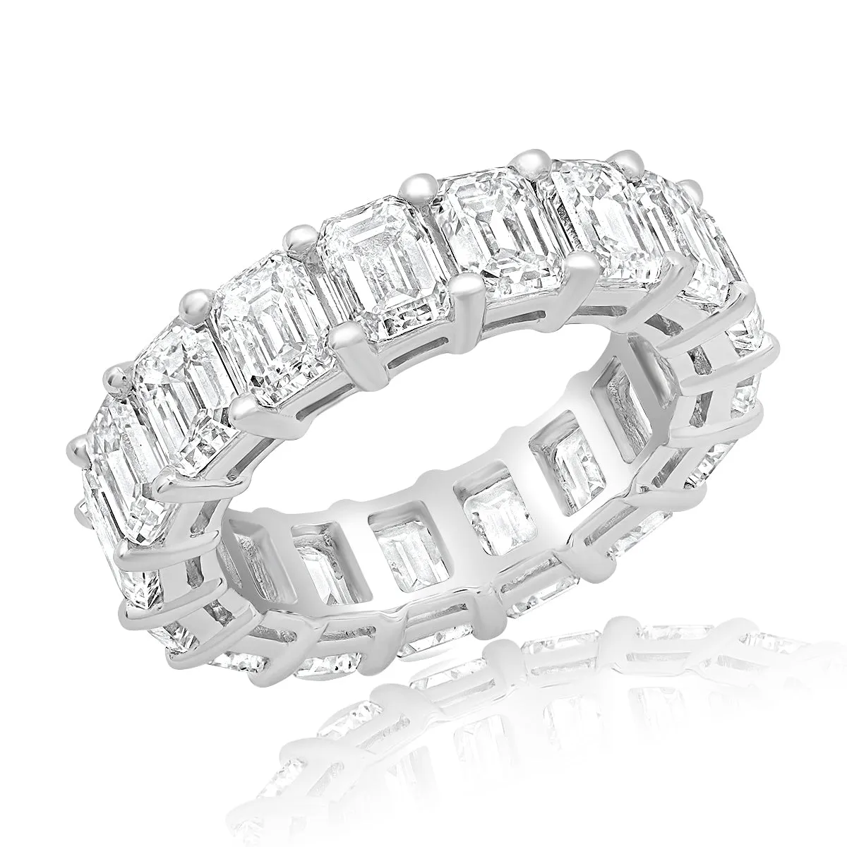 FAY 7-9 Carat Emerald Cut Diamond Eternity Band in Platinum 40 pointer VVS-VS/H-I By Mike Nekta SIZE 4-9