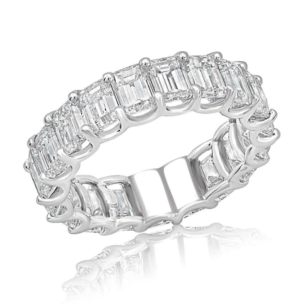 FAY 7-9 Carat Emerald Cut Diamond Eternity Band in Platinum 40 pointer VVS-VS/H-I By Mike Nekta SIZE 4-9