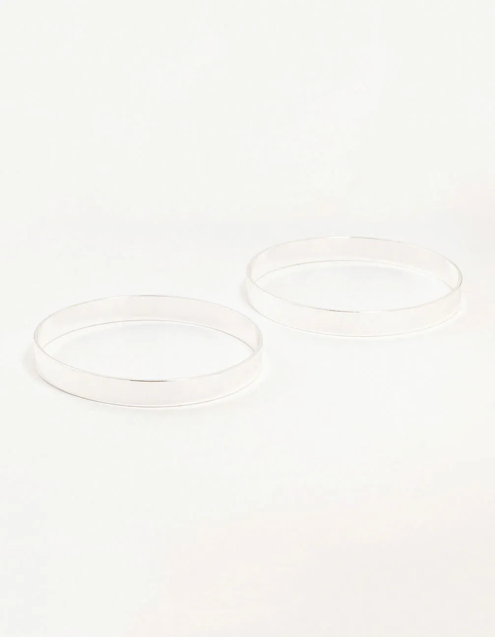 Flat Silver Bangles 2-Pack