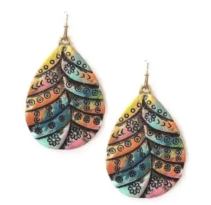 Funky Multi Color Teardrop Earrings - #4842