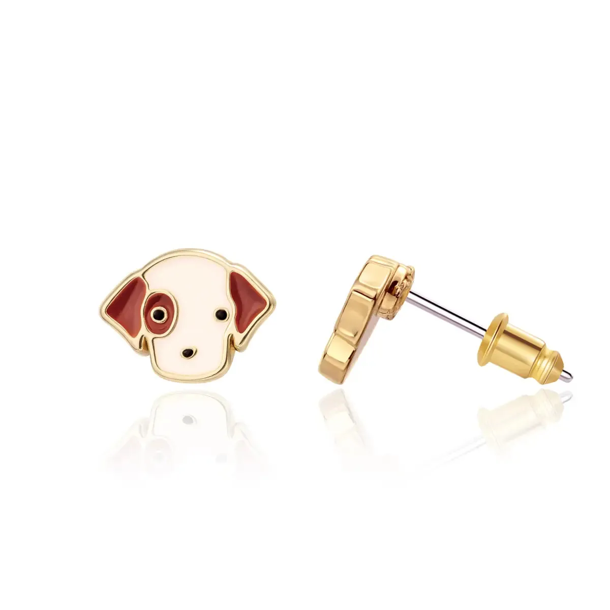 Girl Nation Perky Puppy Cutie Enamel Stud Earrings