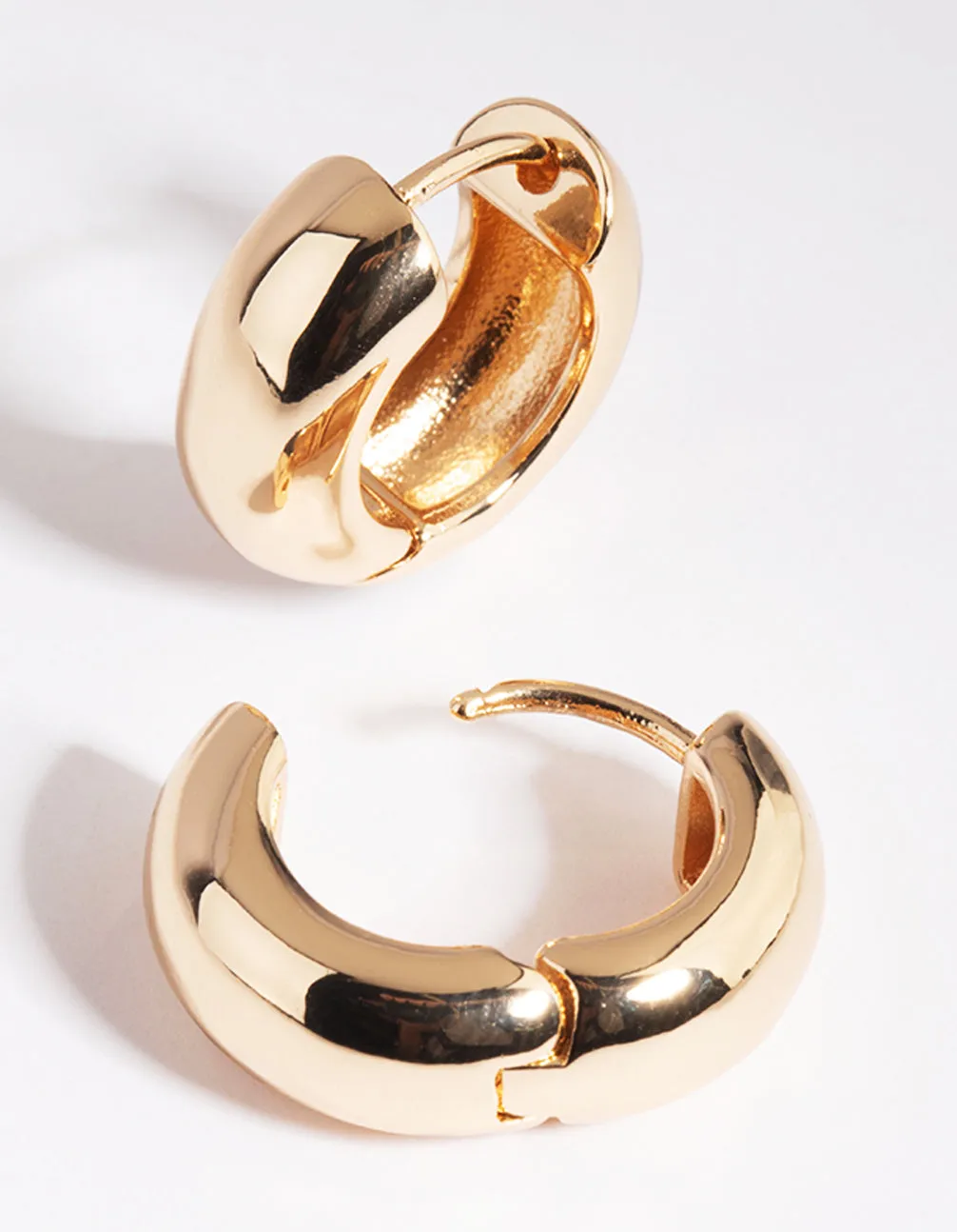 Gold Chunky Huggie Hoop Earrings