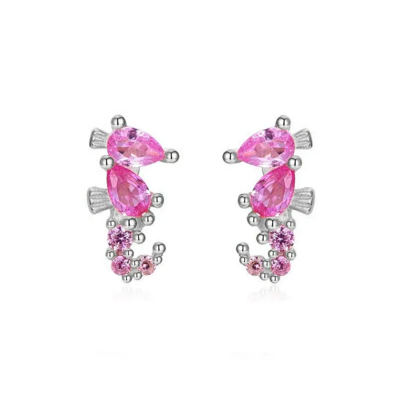 Gold Filled Stud Earrings Set For Women Ear Cuffs Colorful Zircon Dangle Hoop Earrings Fashion Party Jewelry Wholesale