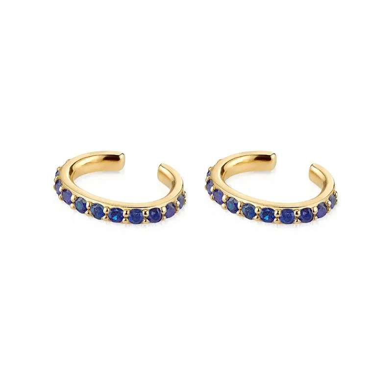 Gold Filled Stud Earrings Set For Women Ear Cuffs Colorful Zircon Dangle Hoop Earrings Fashion Party Jewelry Wholesale