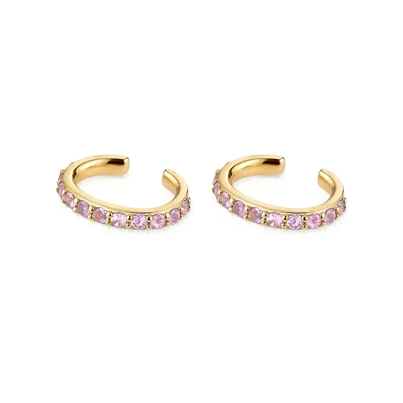 Gold Filled Stud Earrings Set For Women Ear Cuffs Colorful Zircon Dangle Hoop Earrings Fashion Party Jewelry Wholesale