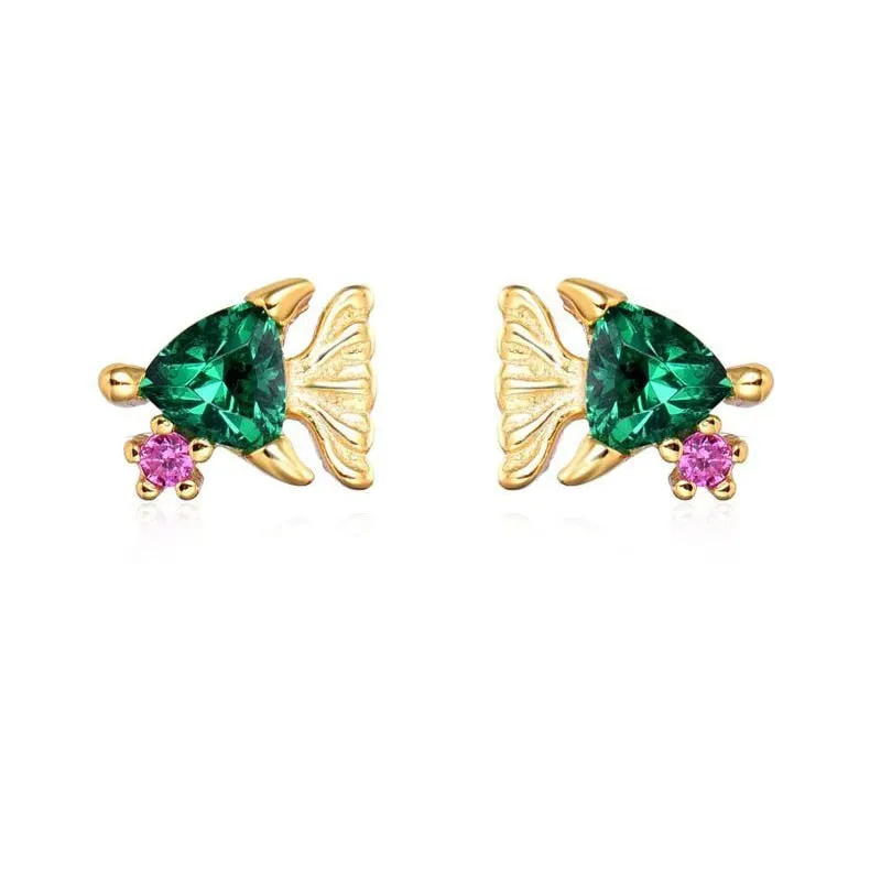 Gold Filled Stud Earrings Set For Women Ear Cuffs Colorful Zircon Dangle Hoop Earrings Fashion Party Jewelry Wholesale