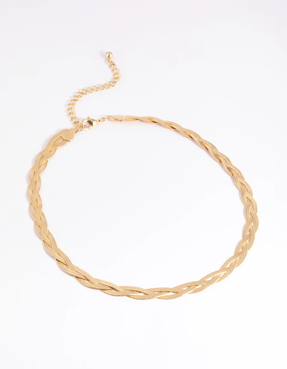 Gold Plated Flat Chain Necklace