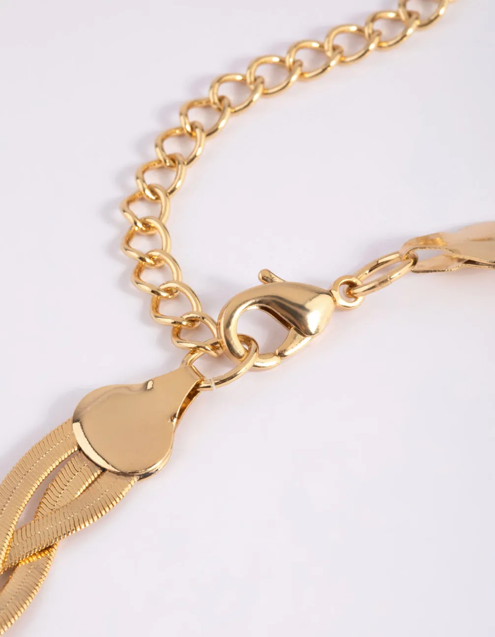 Gold Plated Flat Chain Necklace