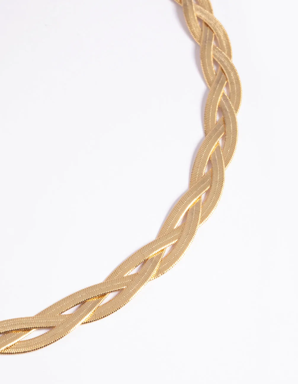 Gold Plated Flat Chain Necklace