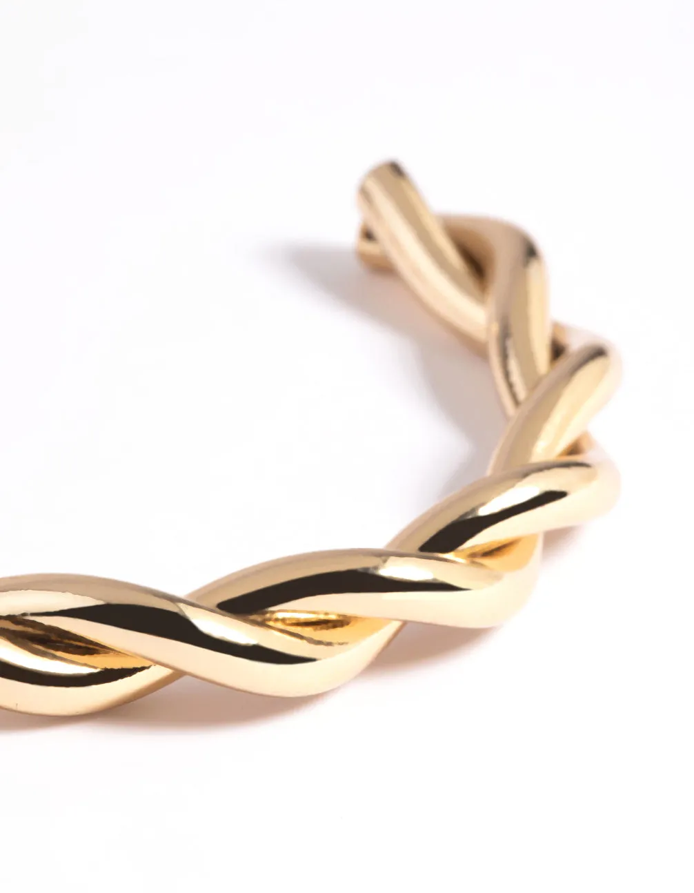 Gold Plated Twisted Cuff Bangle Bracelet