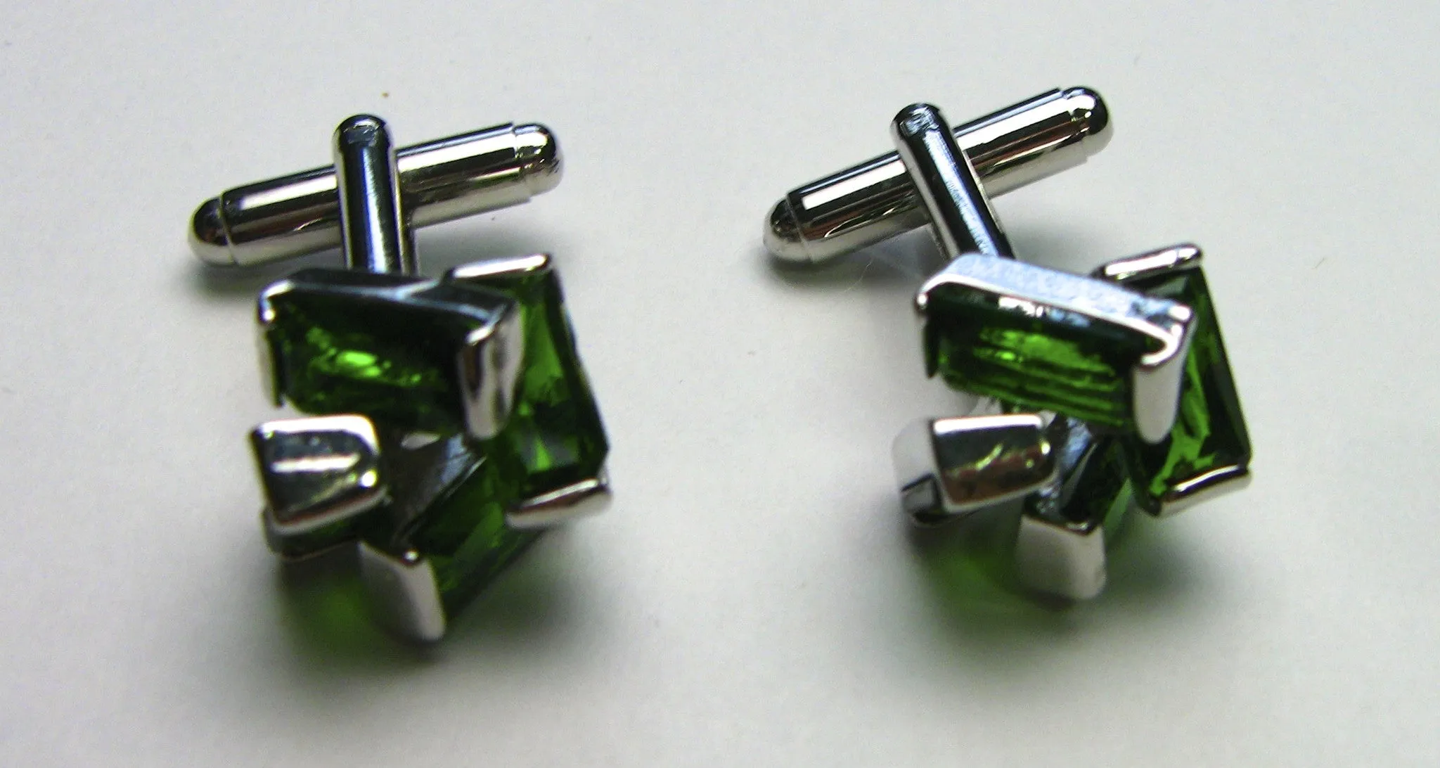 Green Crystal Cuff Links