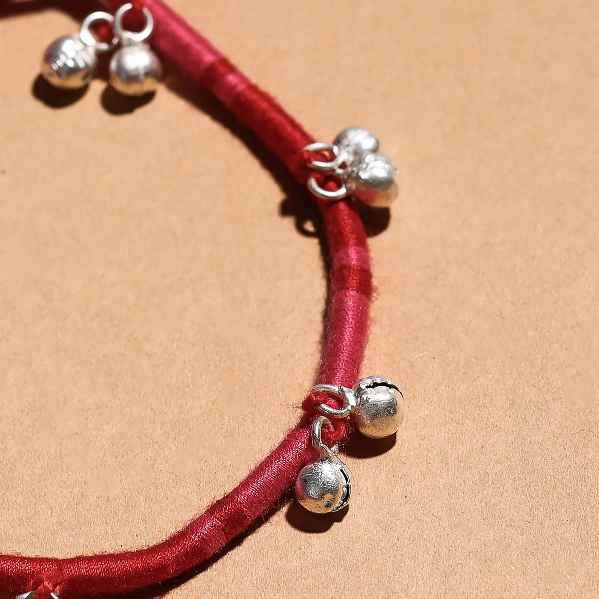 Handcrafted Patwa Thread & Ghungroo Work Anklet