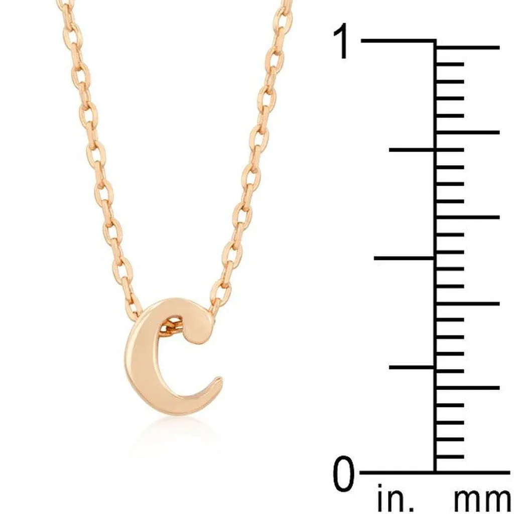 Initial C Rose Gold Pendant