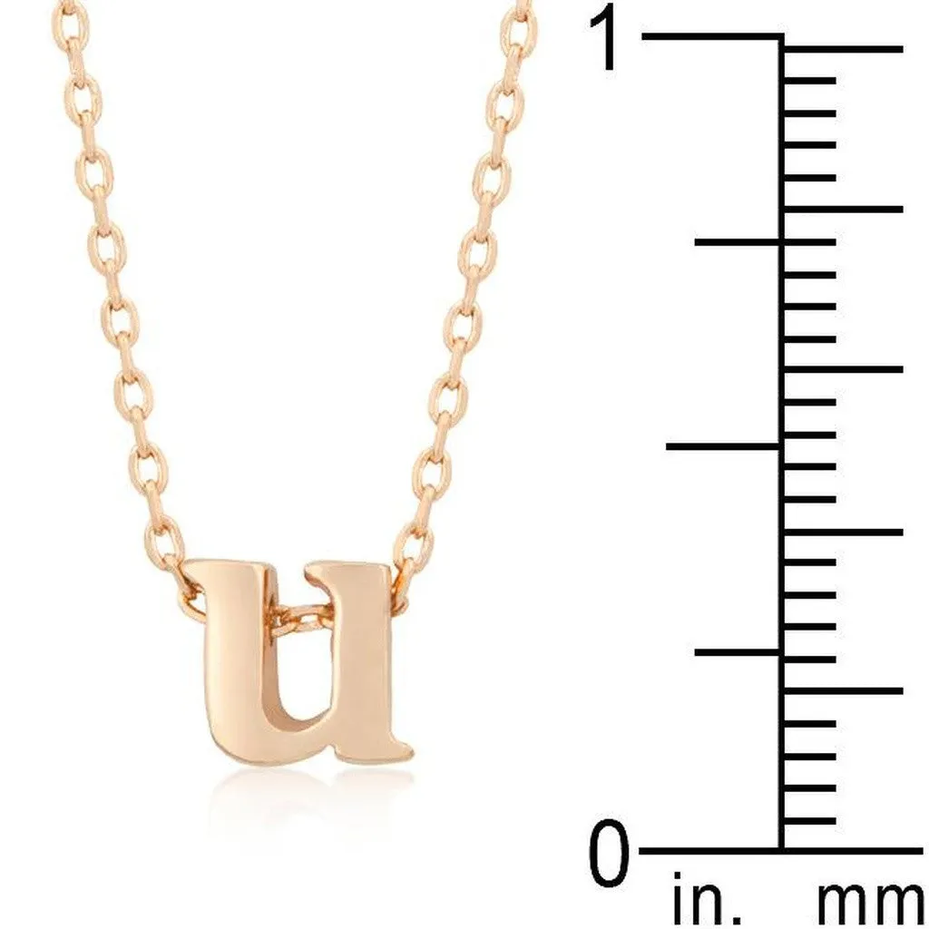 Initial U Rose Gold Pendant