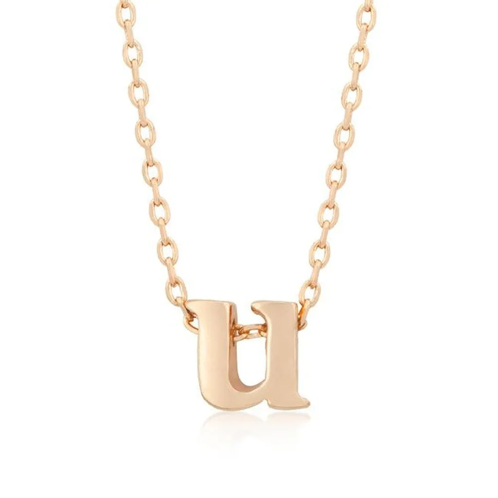 Initial U Rose Gold Pendant