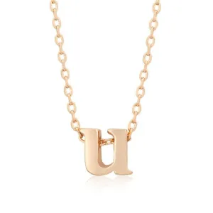 Initial U Rose Gold Pendant