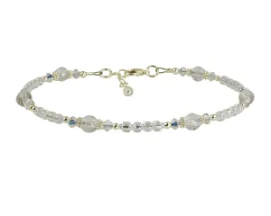 Iridescent Crystal Gemstone Beaded Anklet