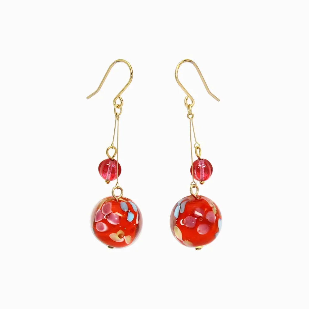 Japanese Traditional Glass Bead Earrings