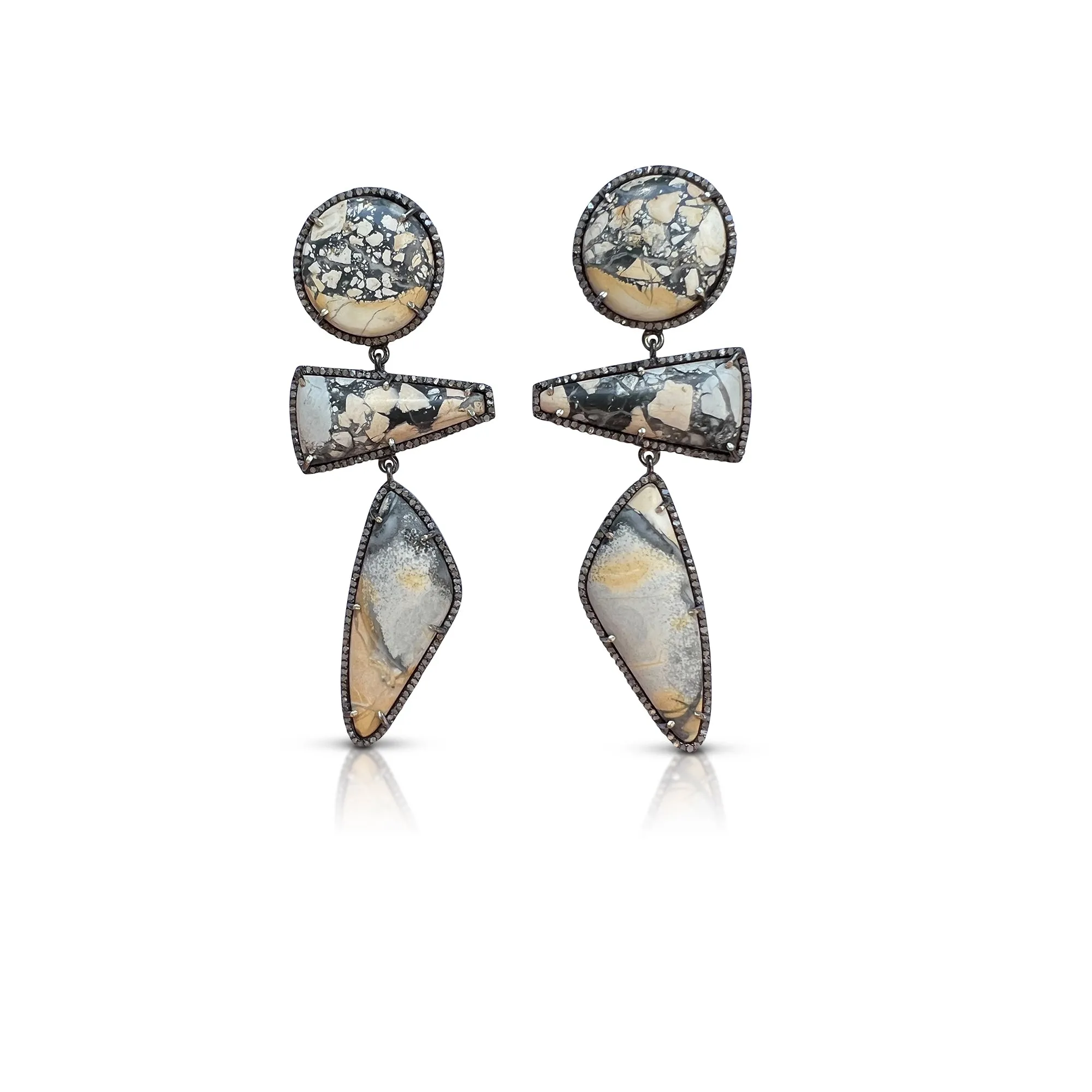 Jasper Triple Drop Earrings 2