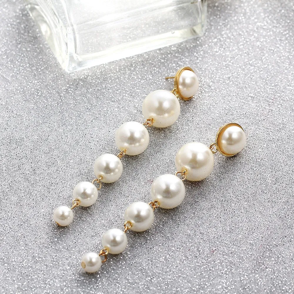 Large Pearl Drop Earrings