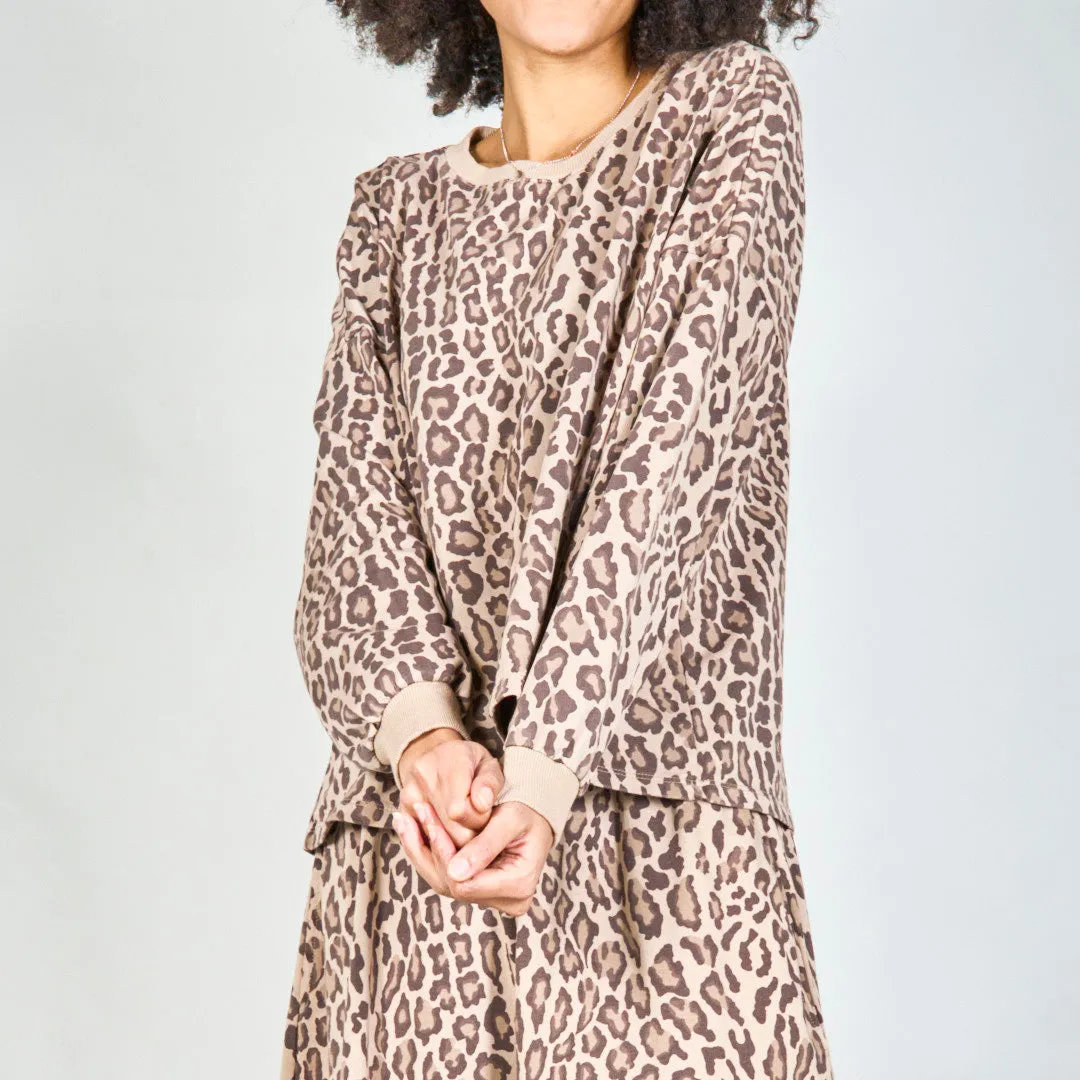 Leopard print long-sleeve top wholesale