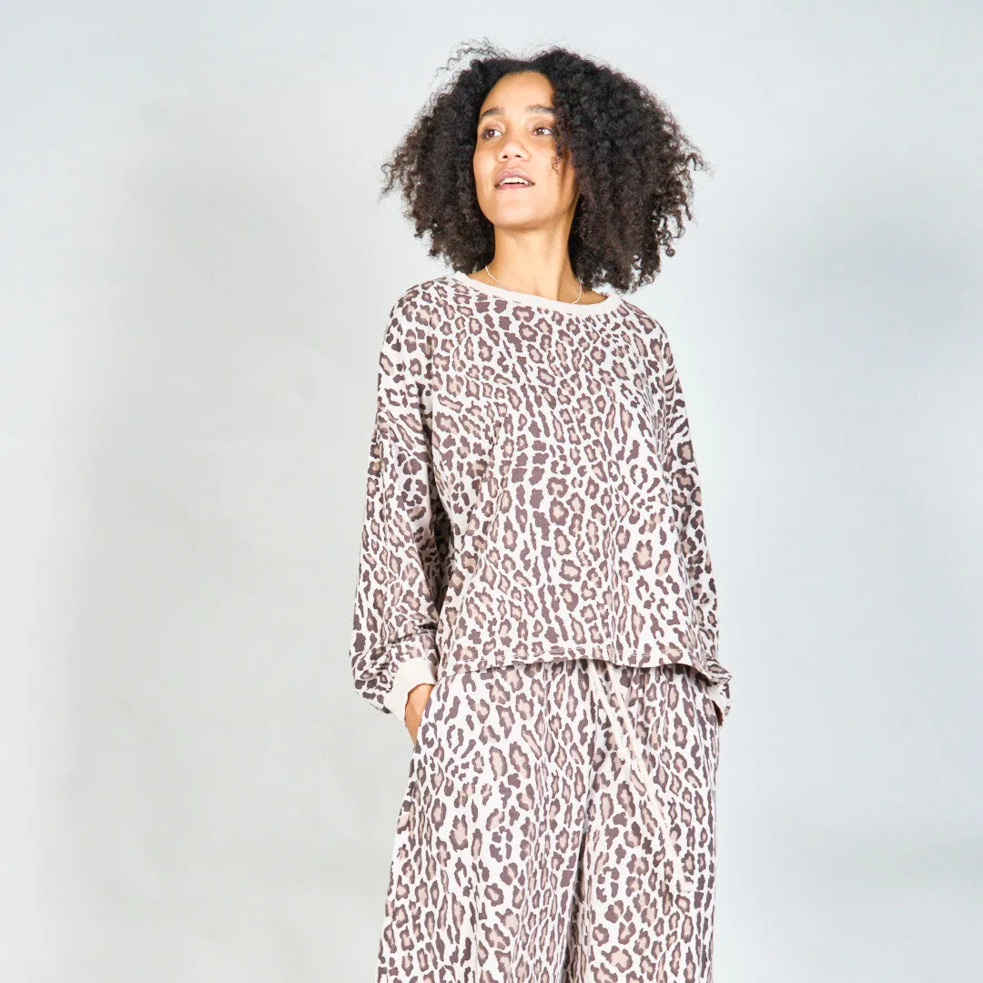 Leopard print long-sleeve top wholesale