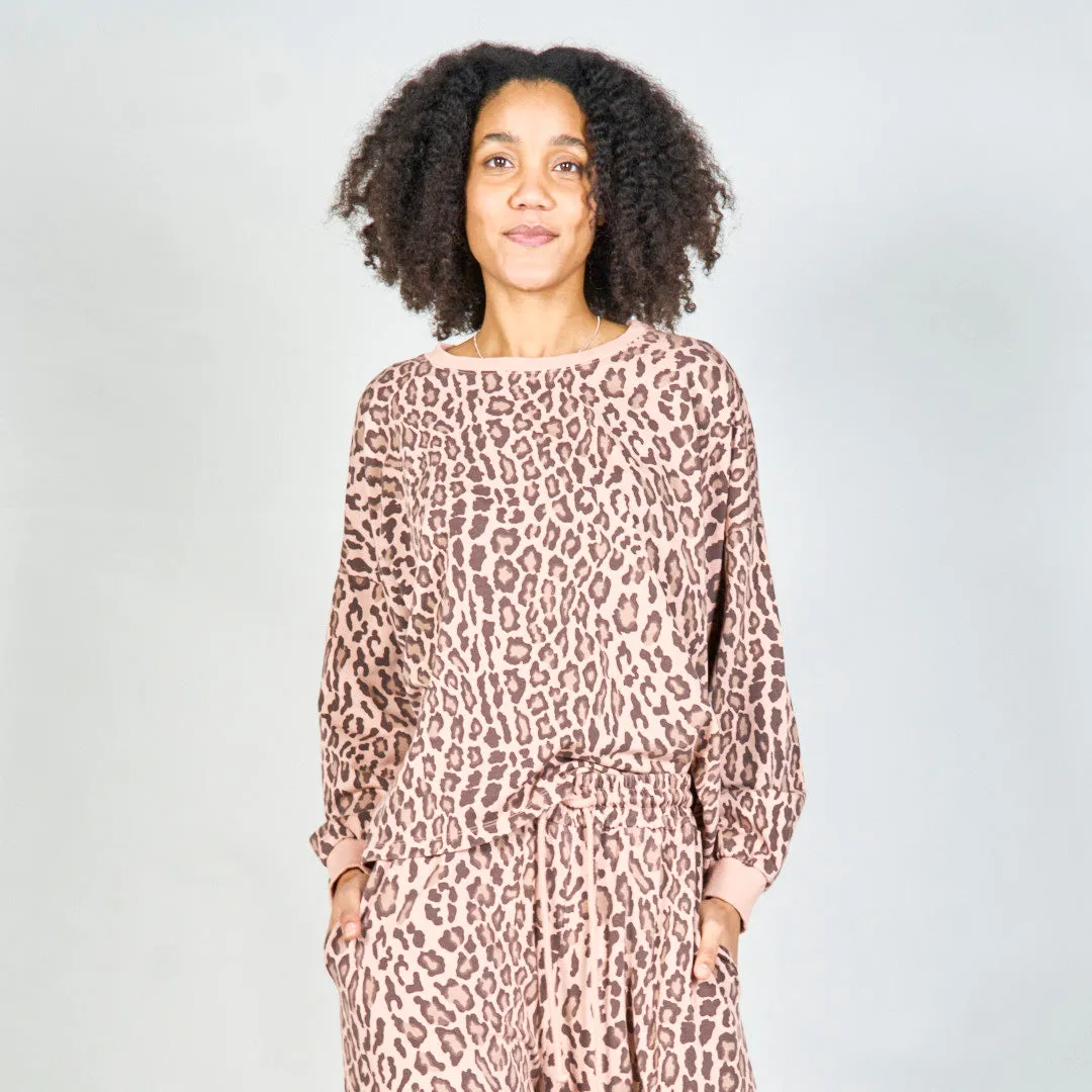 Leopard print long-sleeve top wholesale