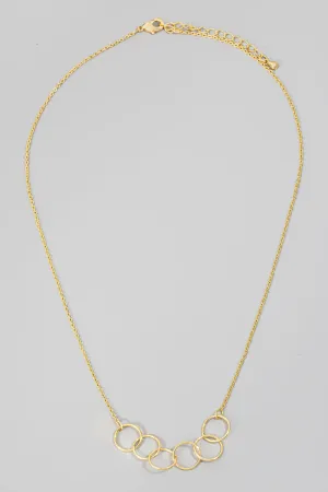 Linked Circle Hoop Charm Necklaces (Gold/Silver)