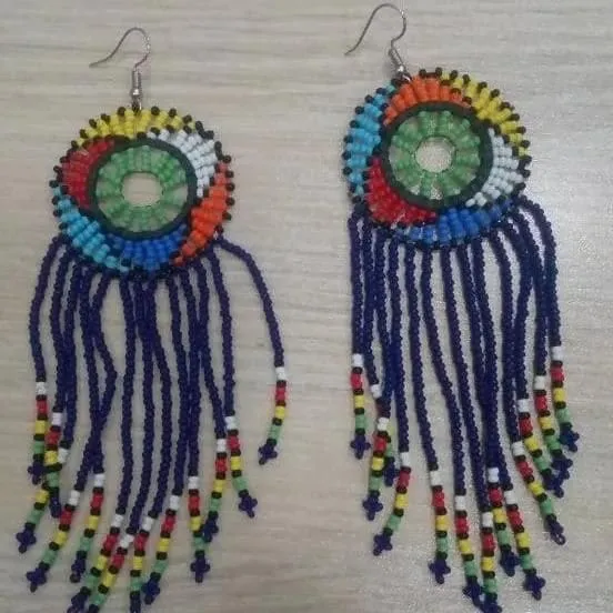 Maasai Beaded Multicolored Dangle Earrings