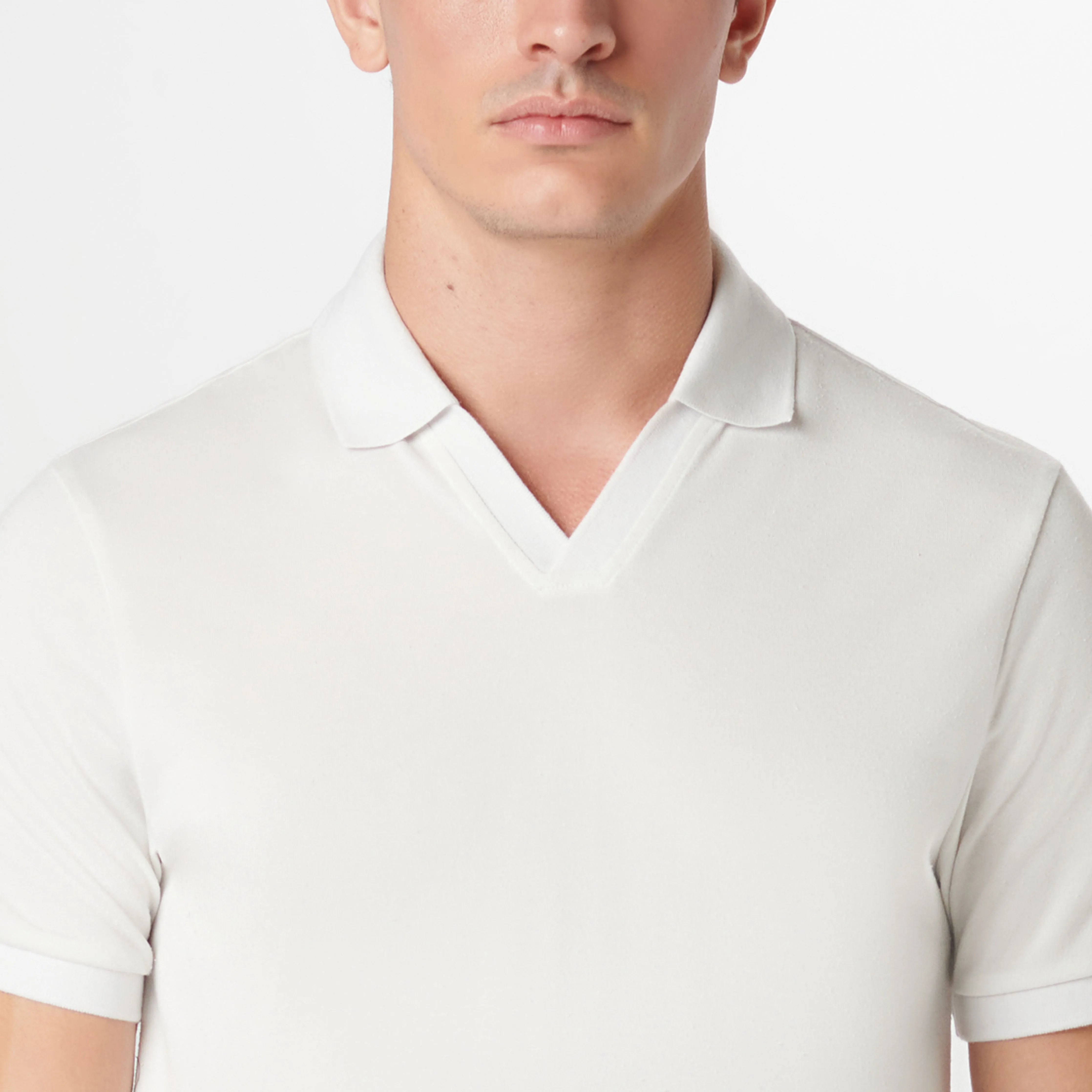 Marled Johnny Collar Polo