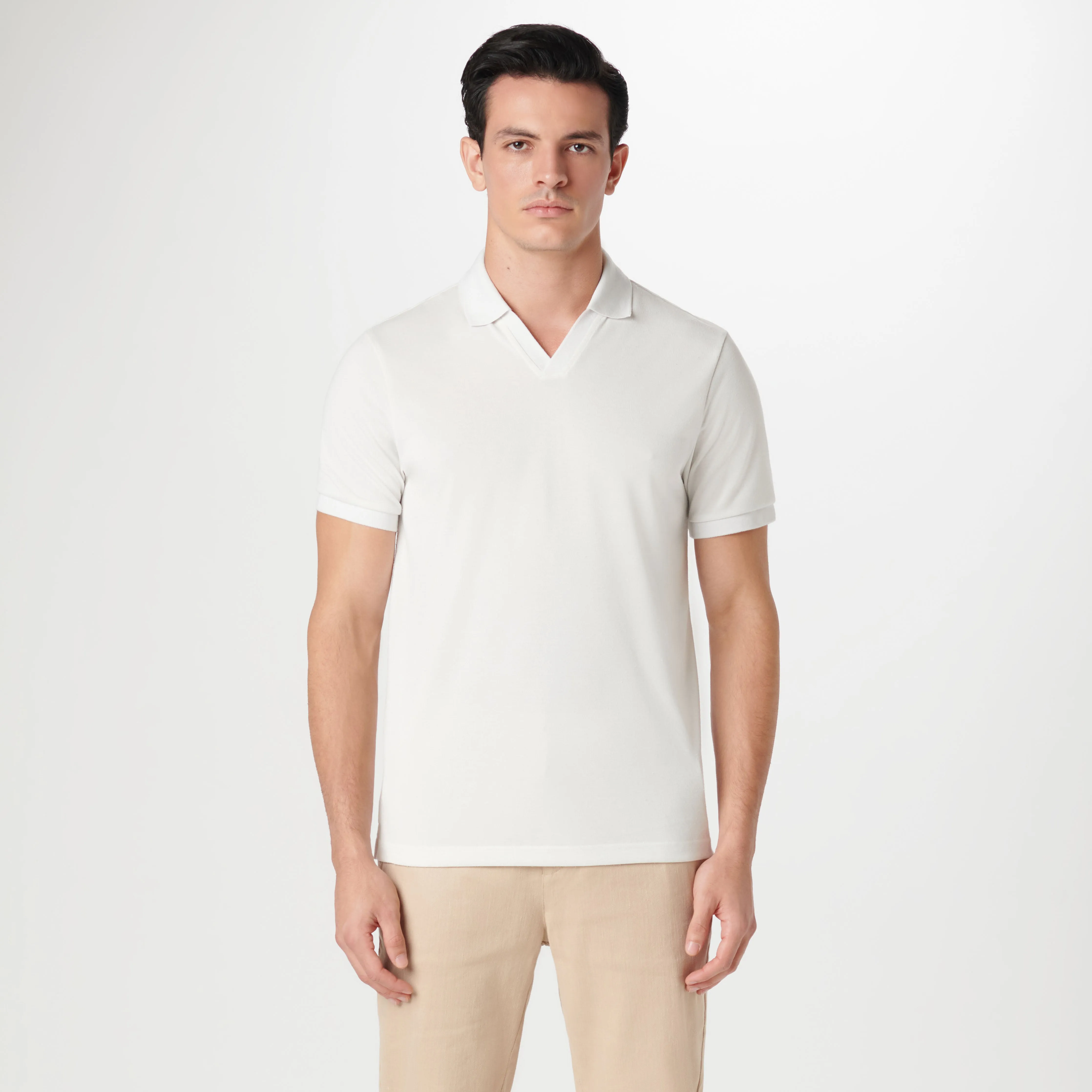 Marled Johnny Collar Polo