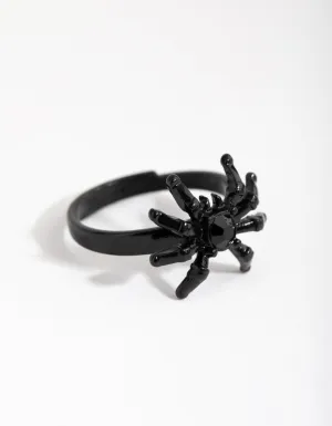 Matte Black Spider Ring