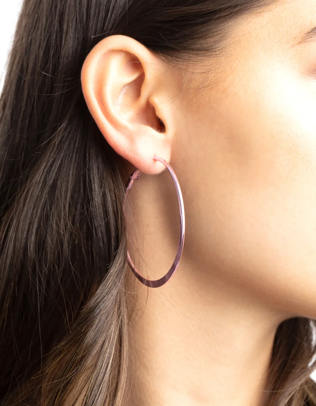 Matte Pink Hoop Earrings