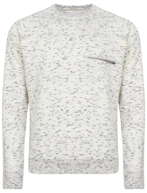 Mens Bryan Slub Sweatshirt in Cream Space Dye