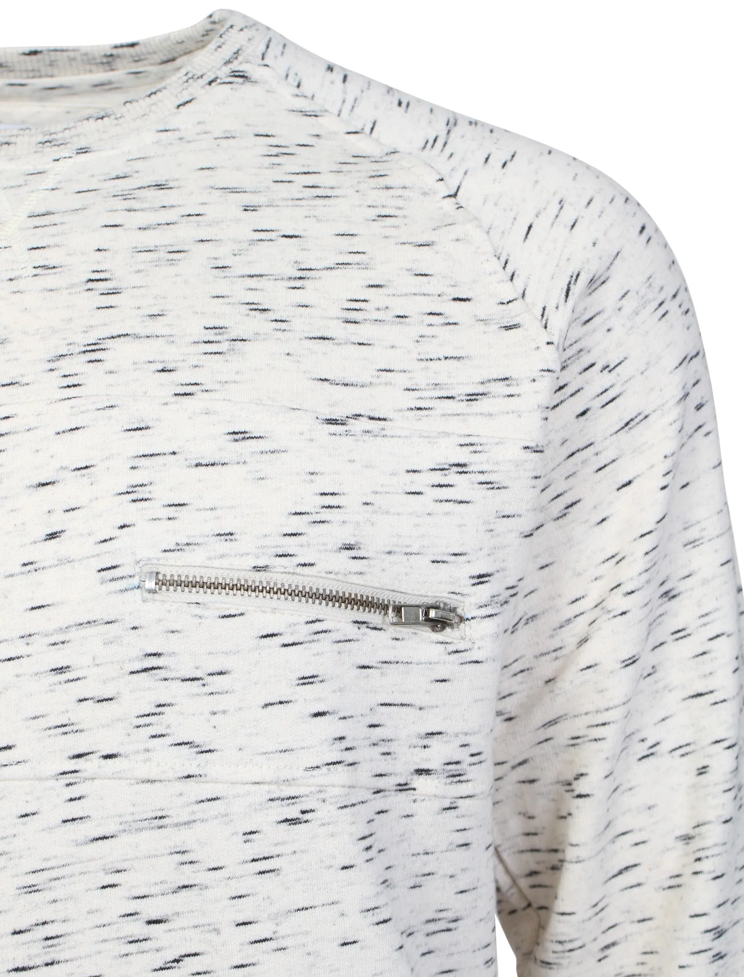 Mens Bryan Slub Sweatshirt in Cream Space Dye