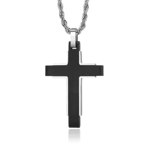 Men's Christian Necklace <br> Black Plated