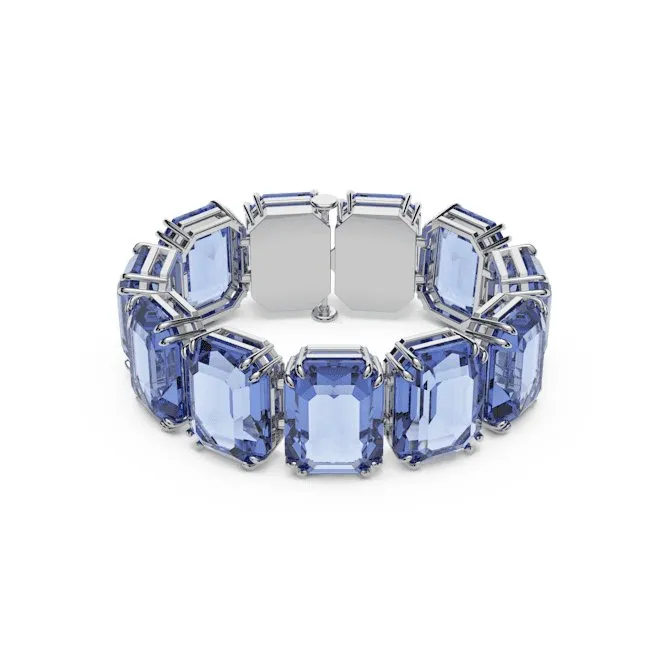 Millenia Octagon Cut Blue Rhodium Plated Bracelet 5638491