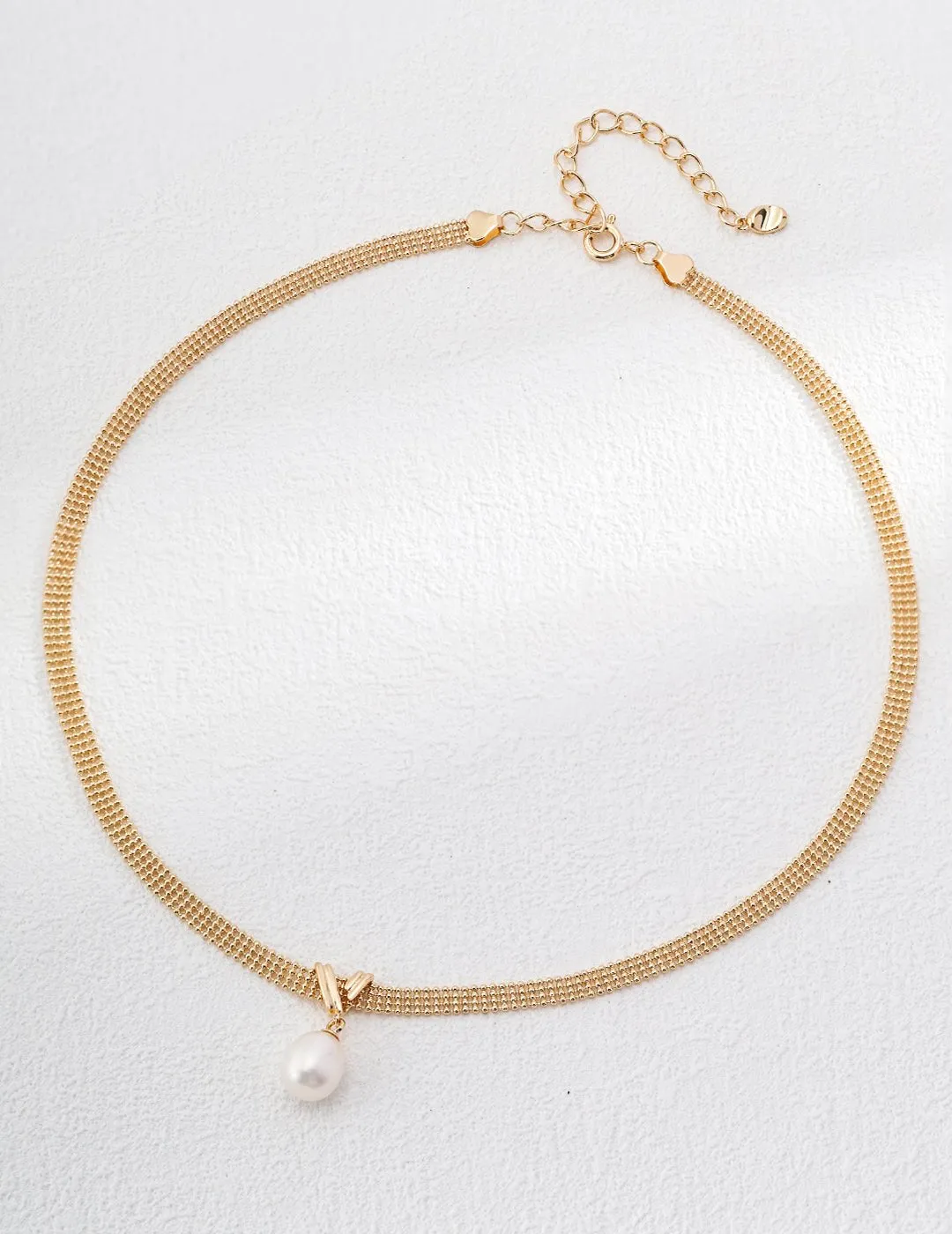 Minimalist Chunky Chain Pearl Pendant Necklace