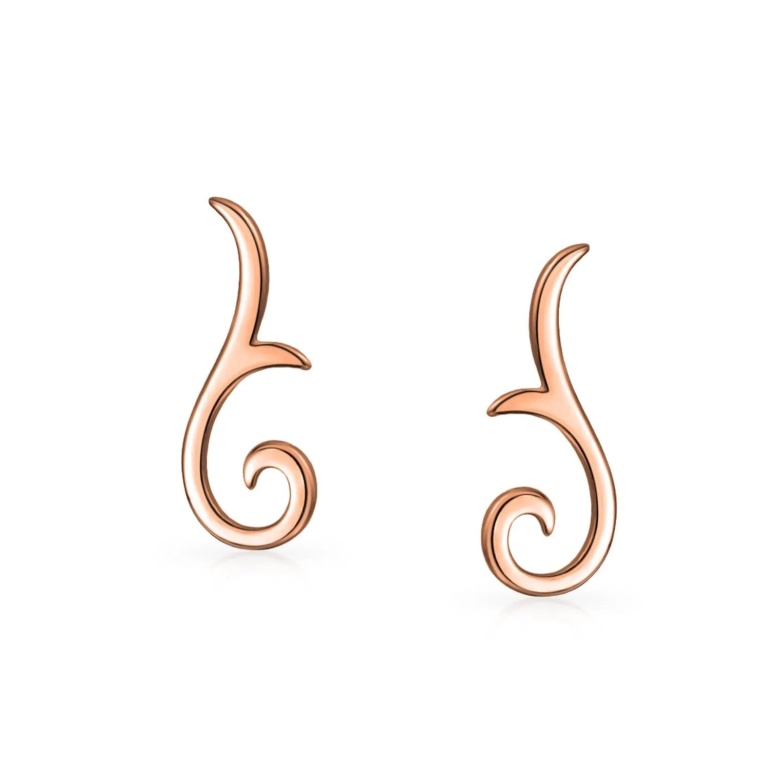 Minimalist Geometric Ear Cuff Cartilage Climbers 14K Rose Gold Plated Silver