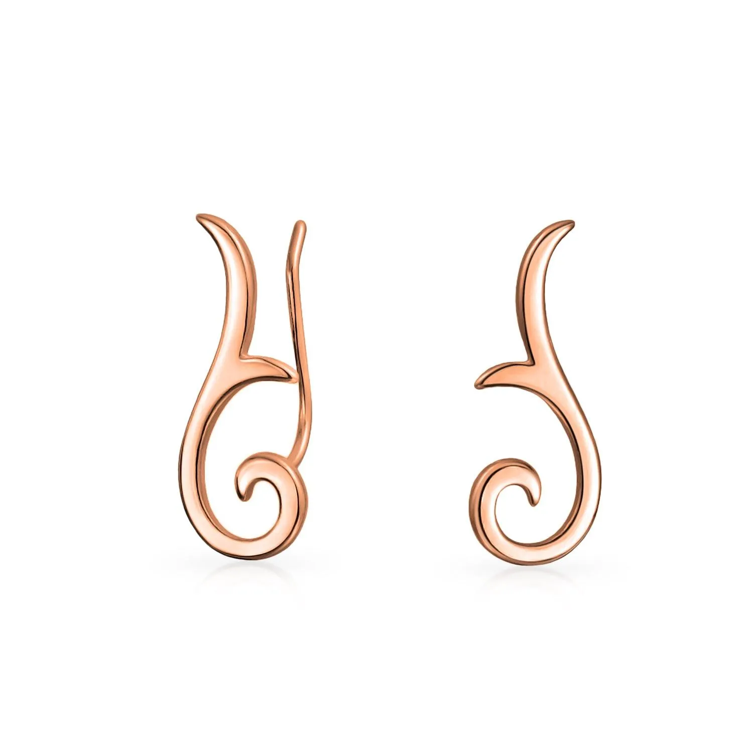 Minimalist Geometric Ear Cuff Cartilage Climbers 14K Rose Gold Plated Silver