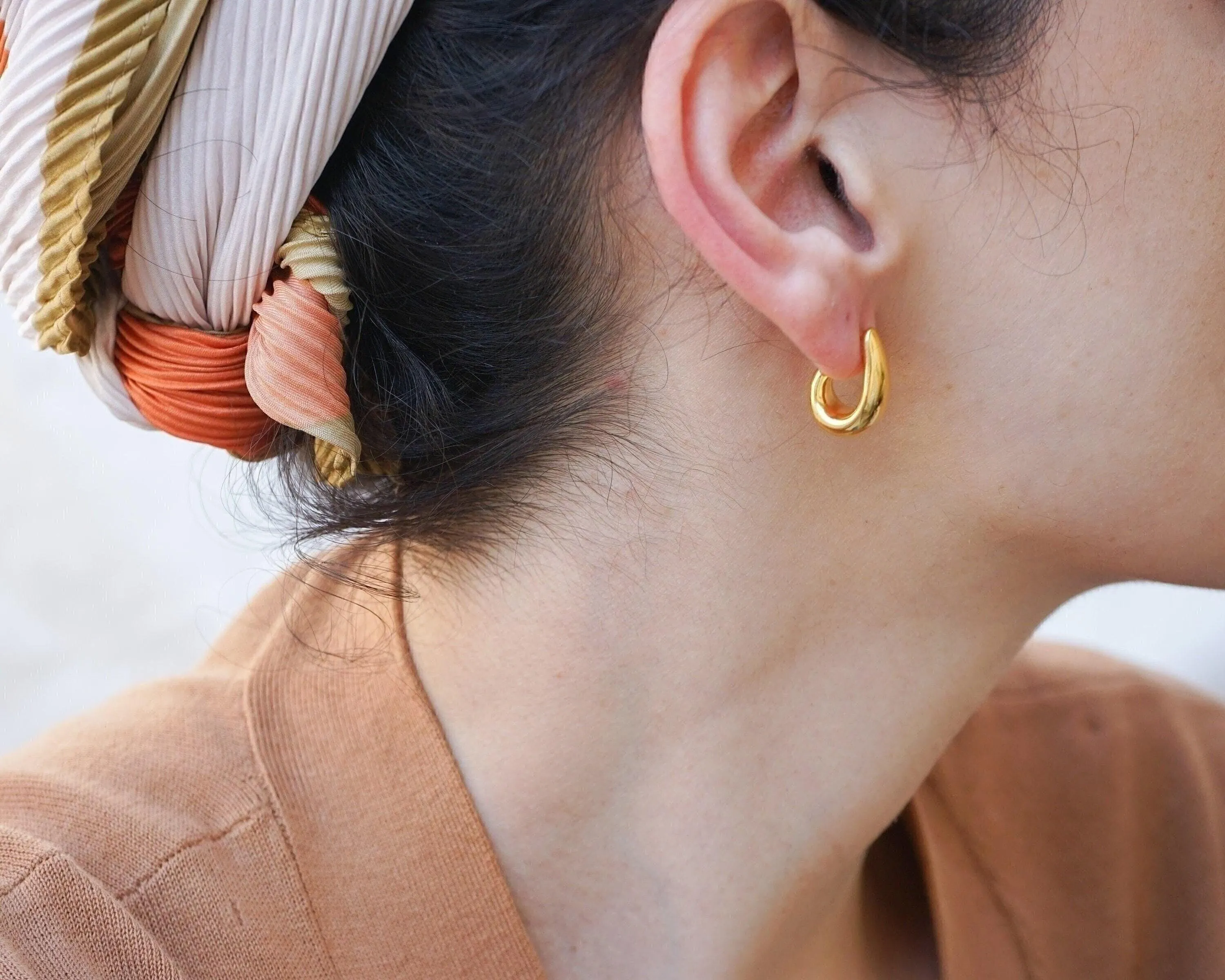 Modern Gold Open Hoop Earrings