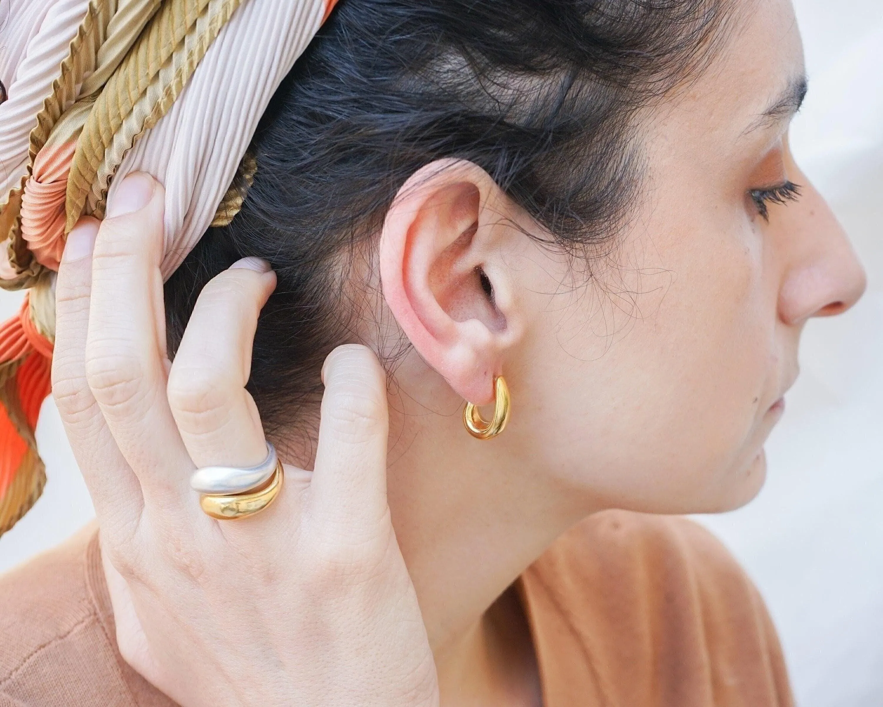 Modern Gold Open Hoop Earrings