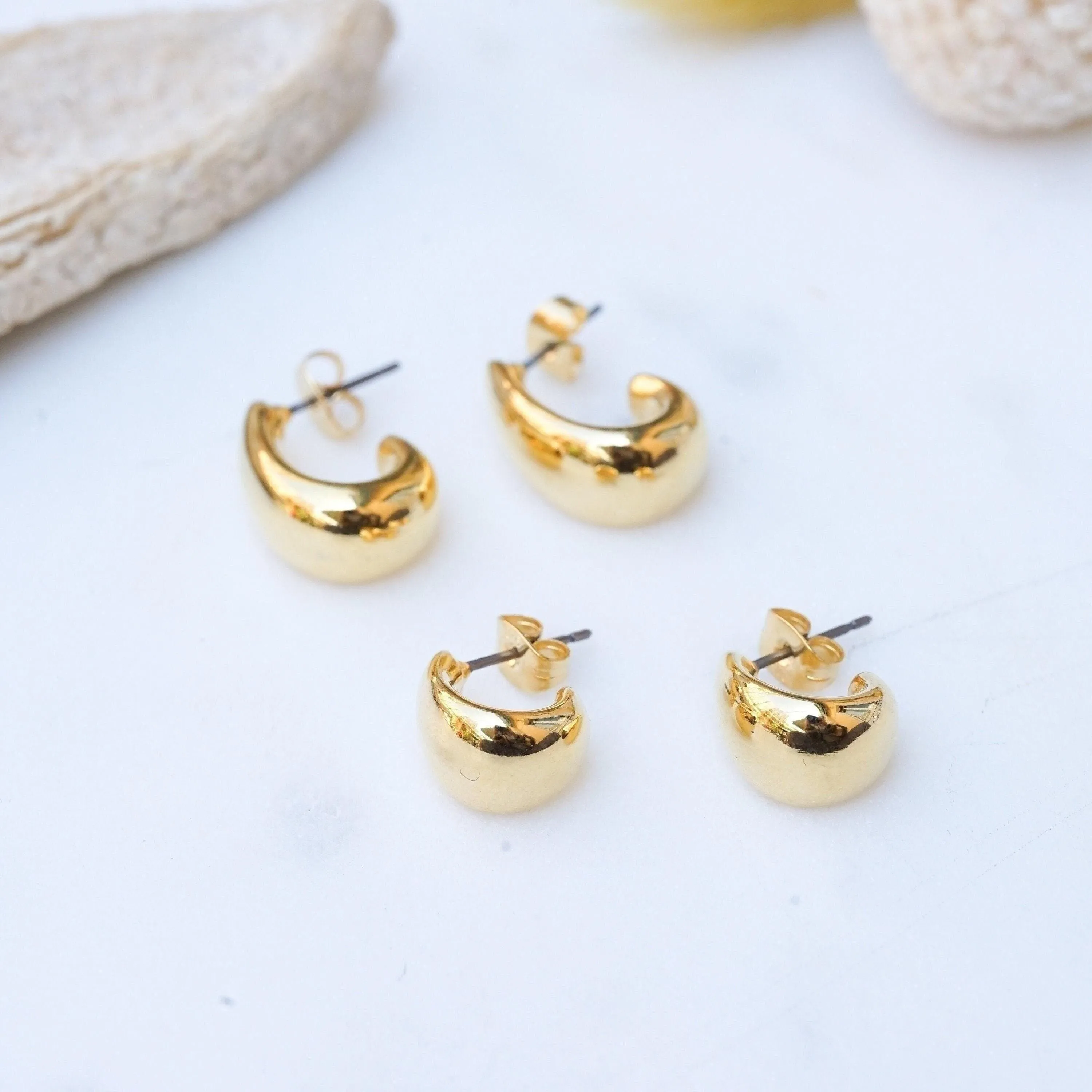 Modern Gold Open Hoop Earrings