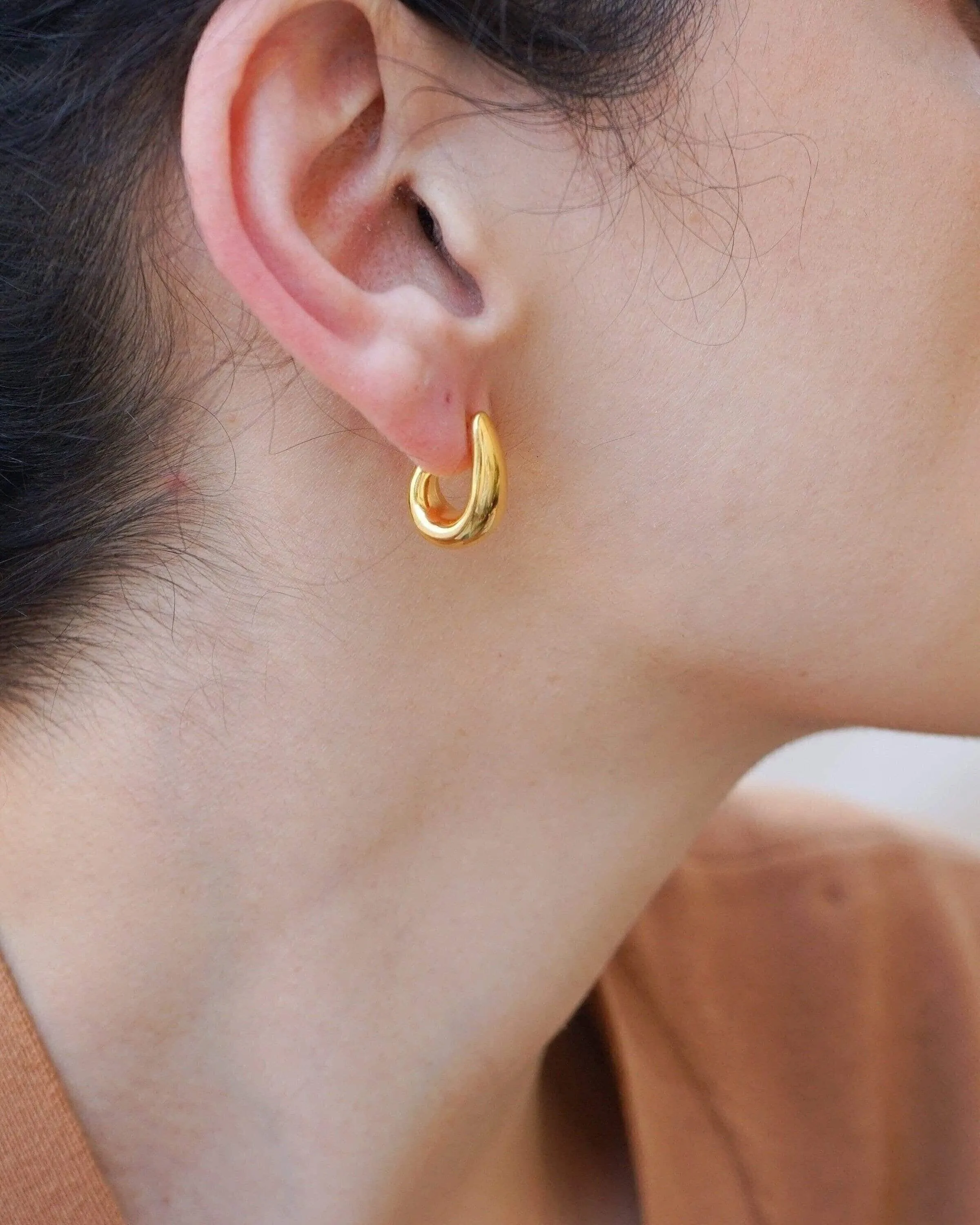 Modern Gold Open Hoop Earrings