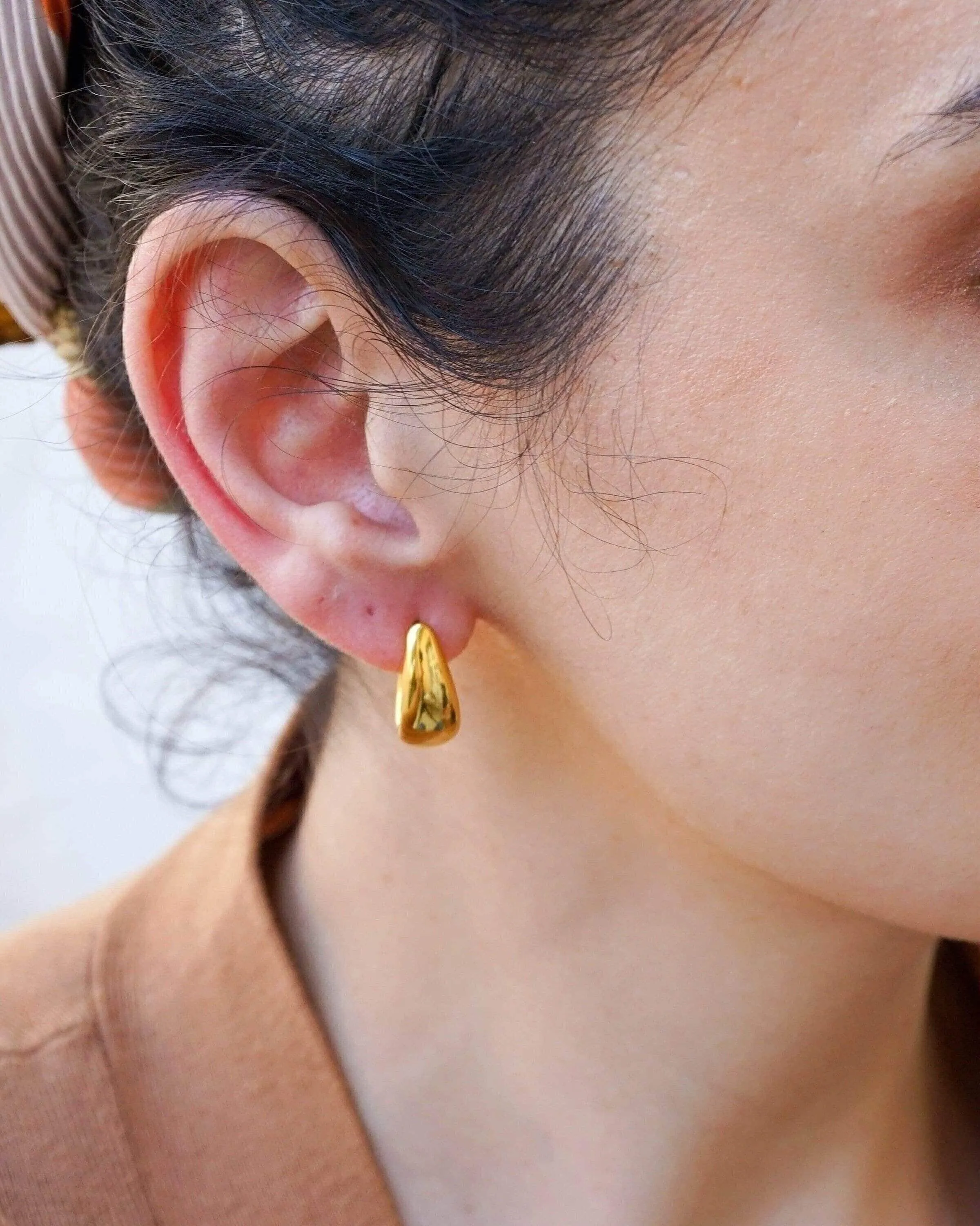 Modern Gold Open Hoop Earrings