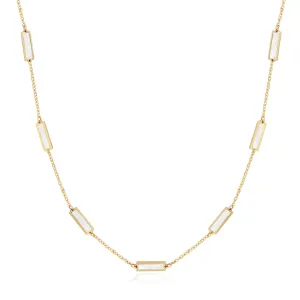 Mother of Pearl Bar Chain Necklace