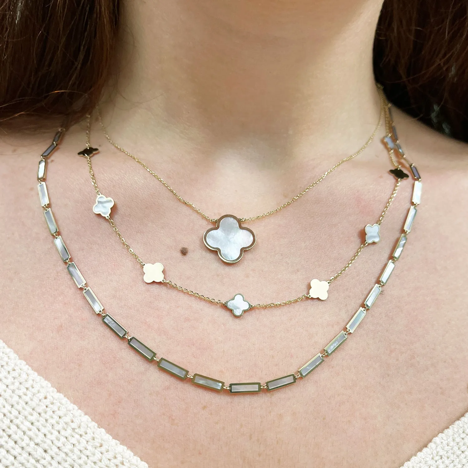 Mother of Pearl Bar Necklace