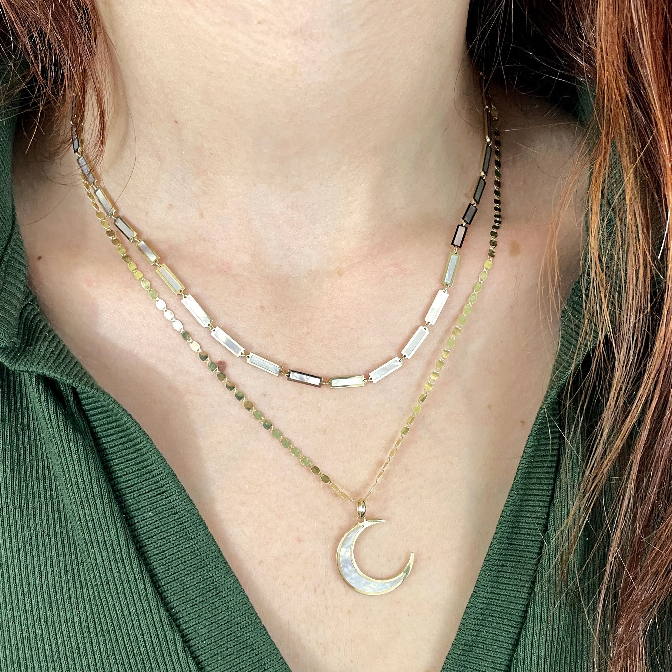 Mother of Pearl Bar Necklace