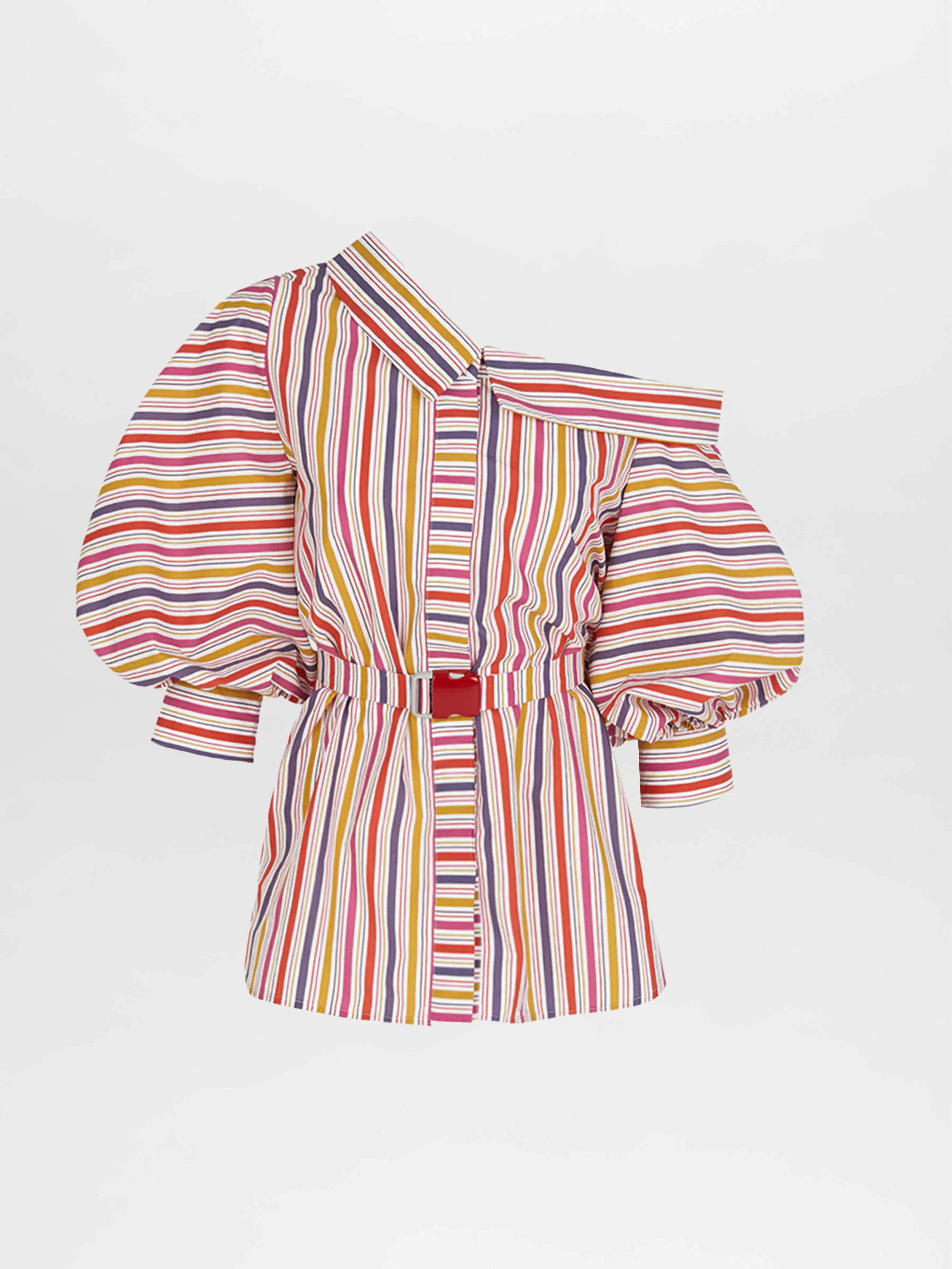 Nerio Blouse Golden Magenta Stripes