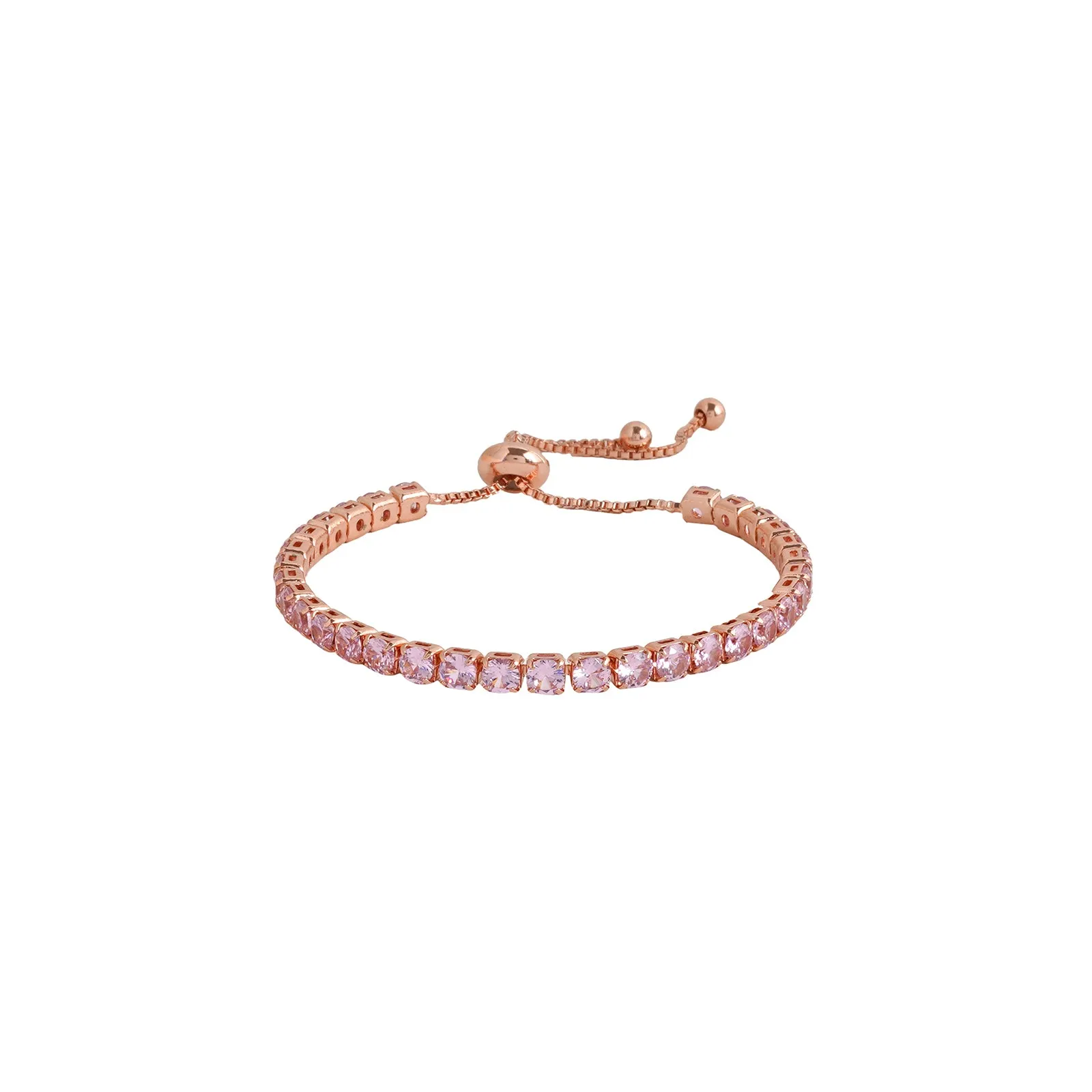 Nora Rose Gold Tennis Powder Bracelet